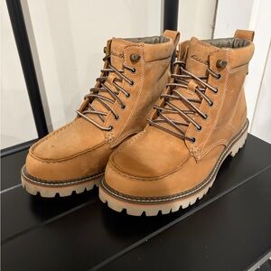 Eddie Bauer Unisex Severson Moc Toe Leather Boots in Wheat Tan - 9M/10.5W